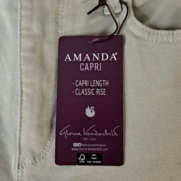 Gloria Vanderbilt Amanda Capri light fern jeans size 6 NWT - Picture 4 of 8